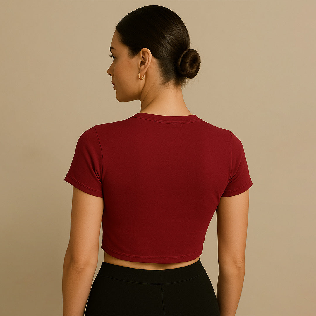 When in Doubt Crop Tee - Costa Moon