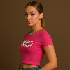 Flat Chest Big Heart Crop Tee