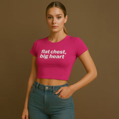 Flat Chest Big Heart Crop Tee