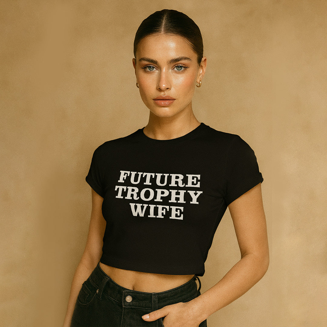 Future Trophy Wife Crop Tee - Costa Moon