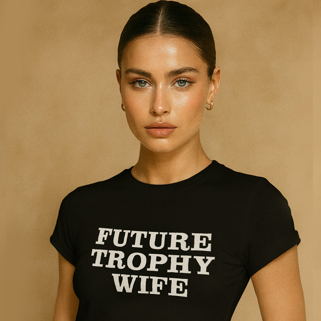 Future Trophy Wife Crop Tee - Costa Moon