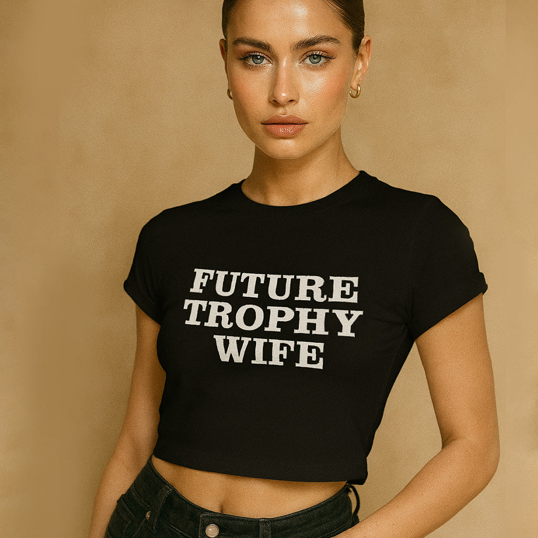 Future Trophy Wife Crop Tee - Costa Moon