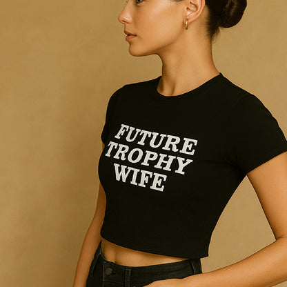 Future Trophy Wife Crop Tee - Costa Moon