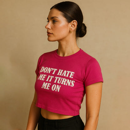 Don't Hate Me Crop Tee - Costa Moon