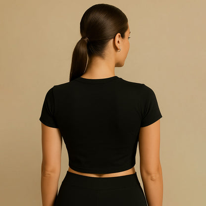 When in Doubt Crop Tee - Costa Moon