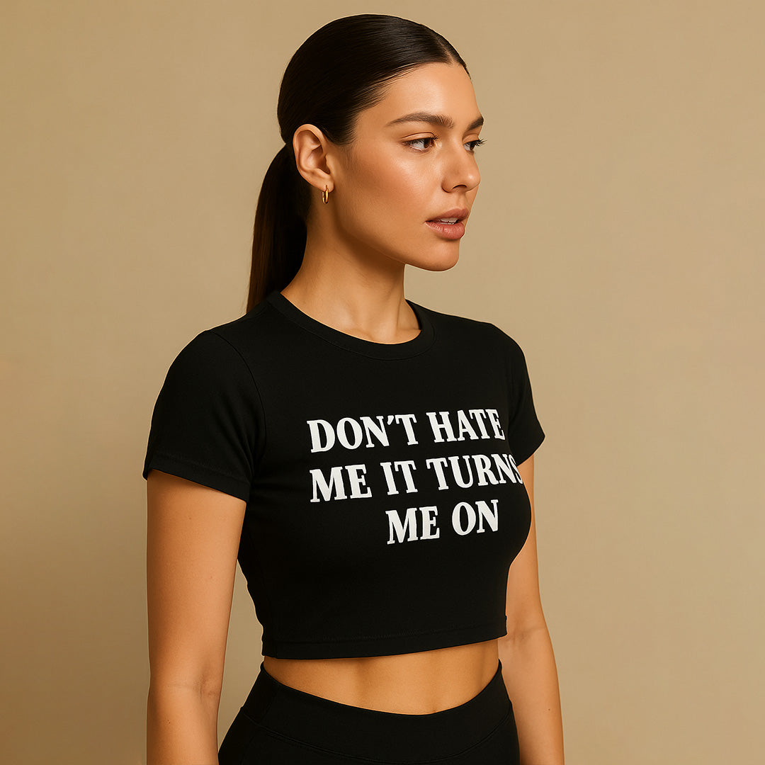Don't Hate Me Crop Tee - Costa Moon