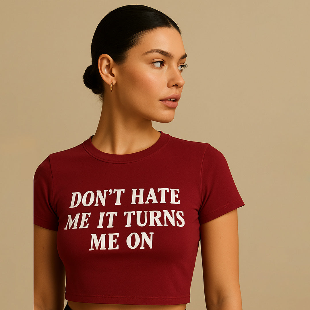 Don't Hate Me Crop Tee - Costa Moon