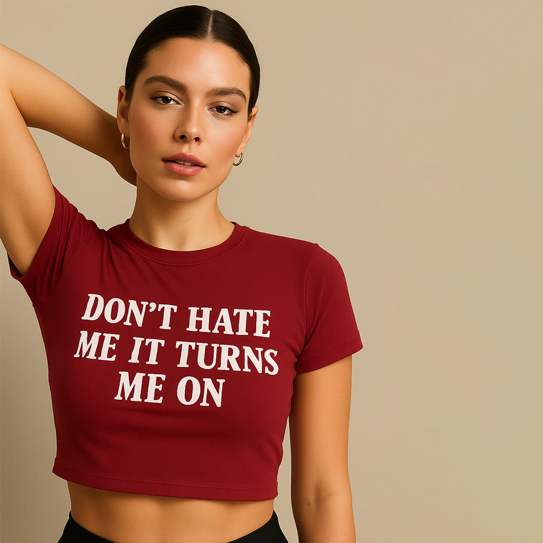 Don't Hate Me Crop Tee - Costa Moon