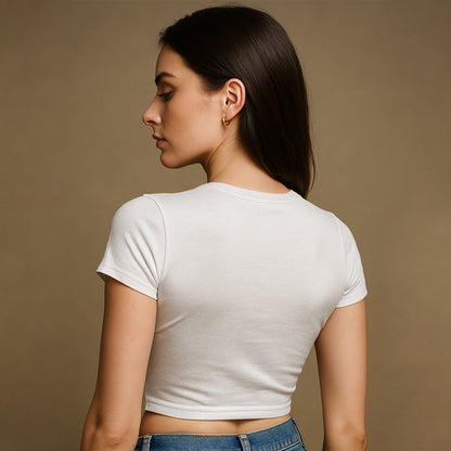 Boring Baby Crop Tee - Costa Moon