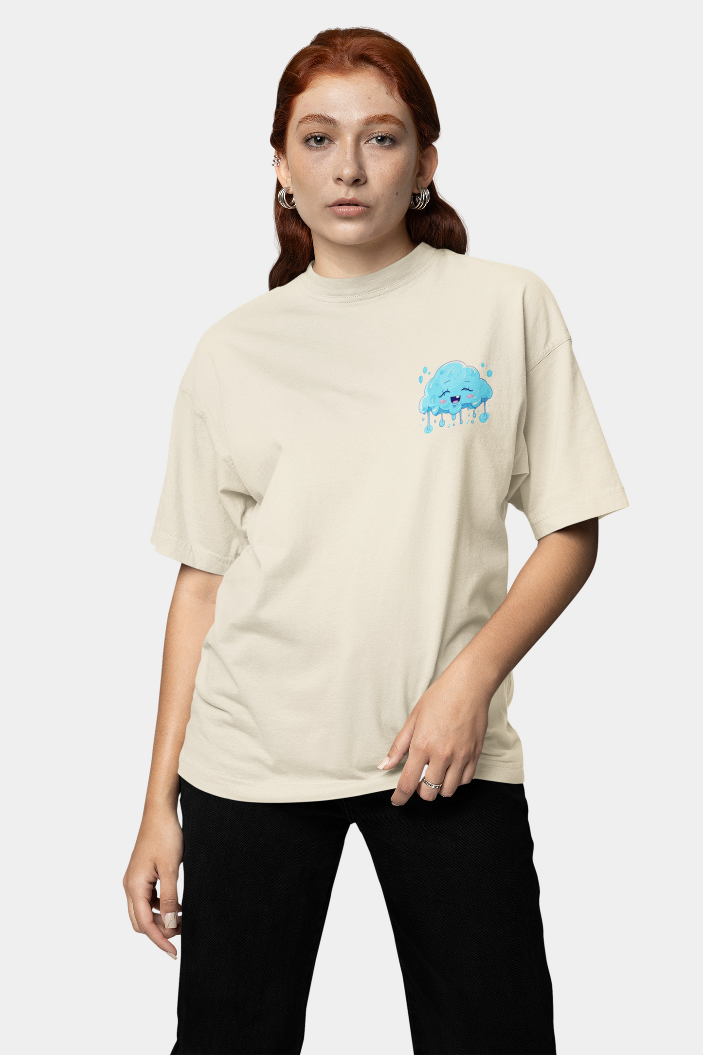 DRINK WATER EAT HEALTHY OVERSIZED T-SHIRT - Costa Moon