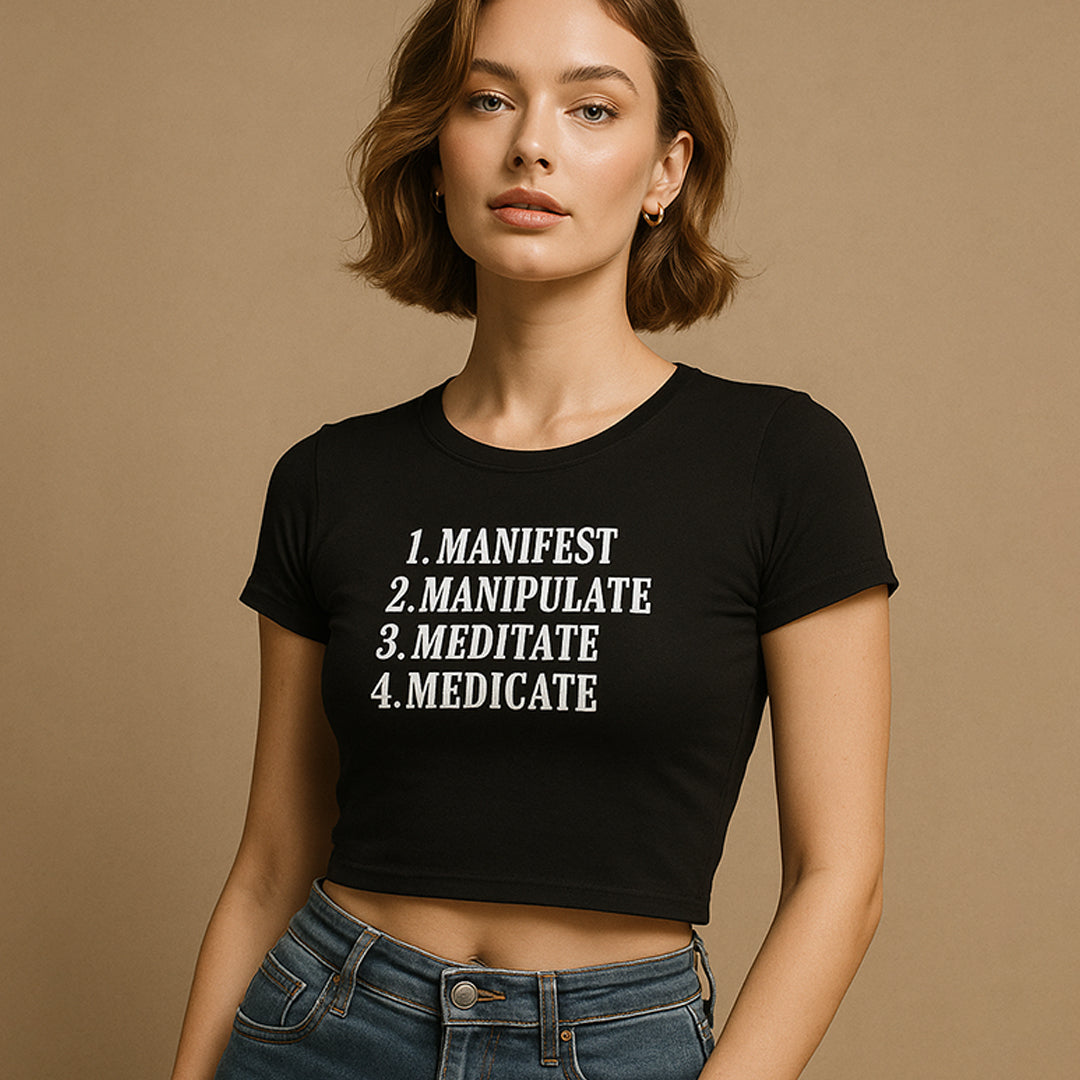 Manifest Crop Tee - Costa Moon