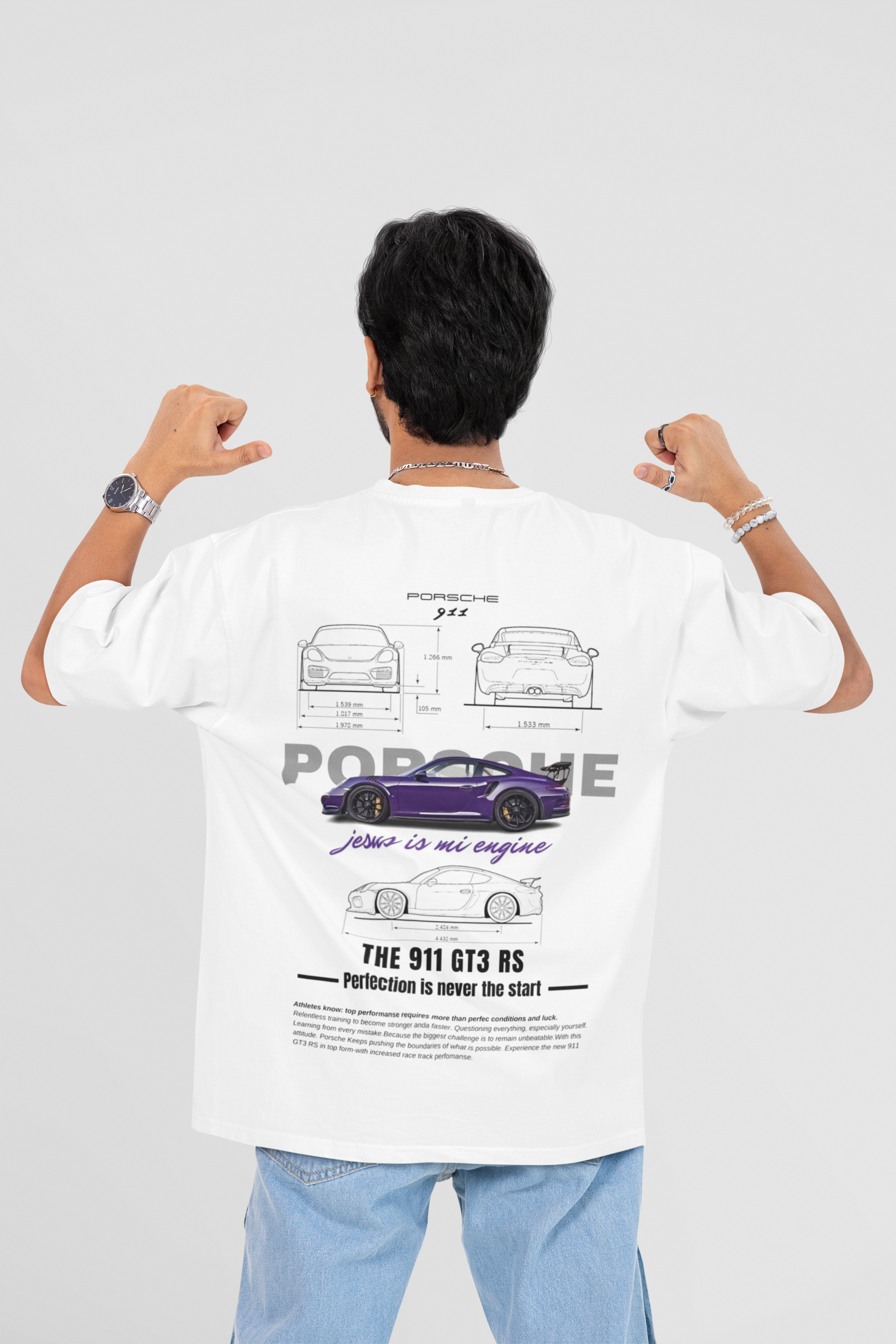 PORSCHE CAR LOVE OVERSIZED T-SHIRT - Costa Moon