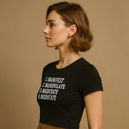 Manifest Crop Tee - Costa Moon