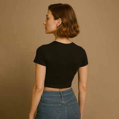 Manifest Crop Tee - Costa Moon