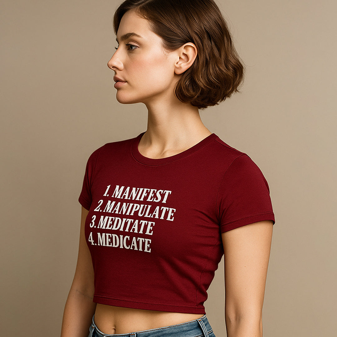 Manifest Crop Tee - Costa Moon