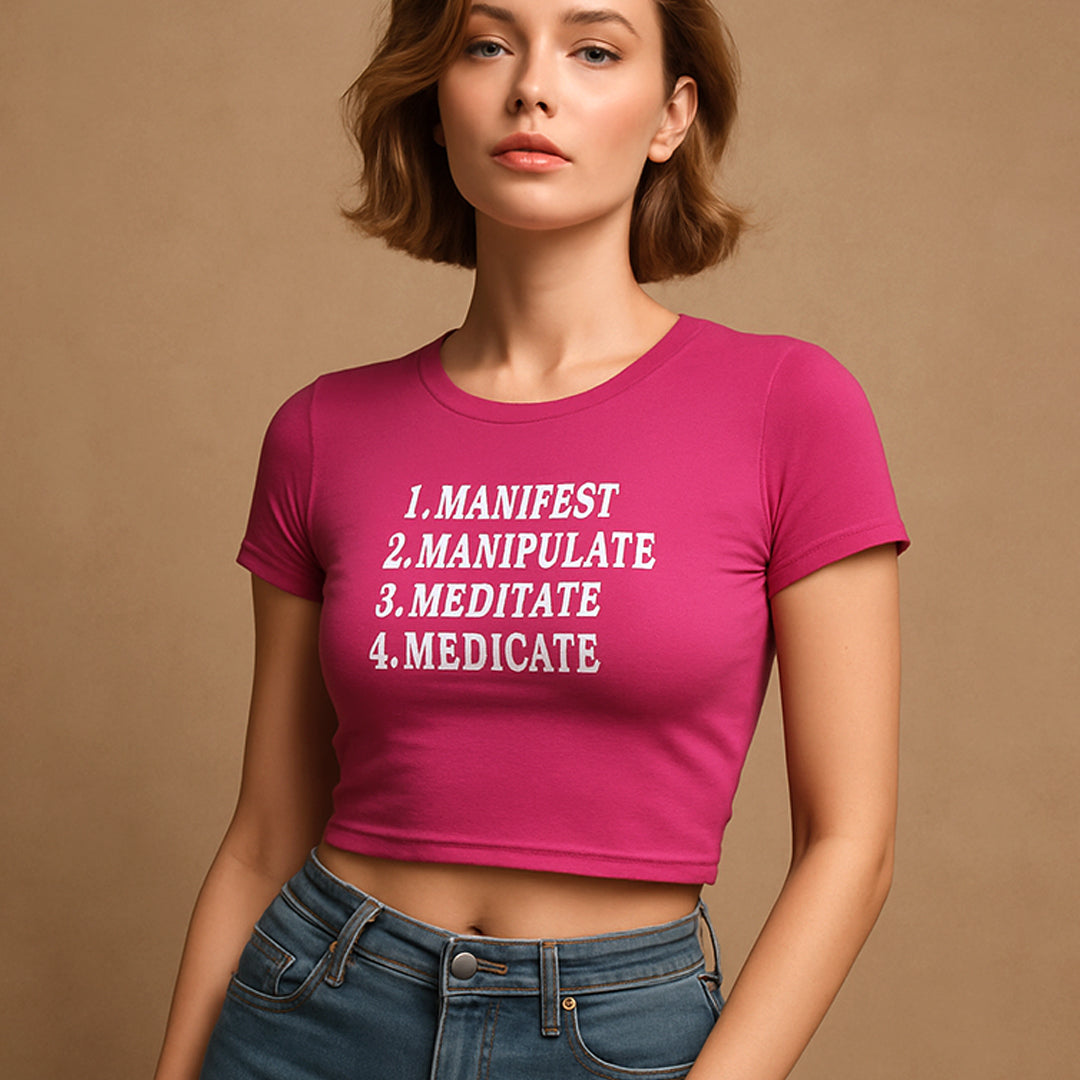 Manifest Crop Tee - Costa Moon