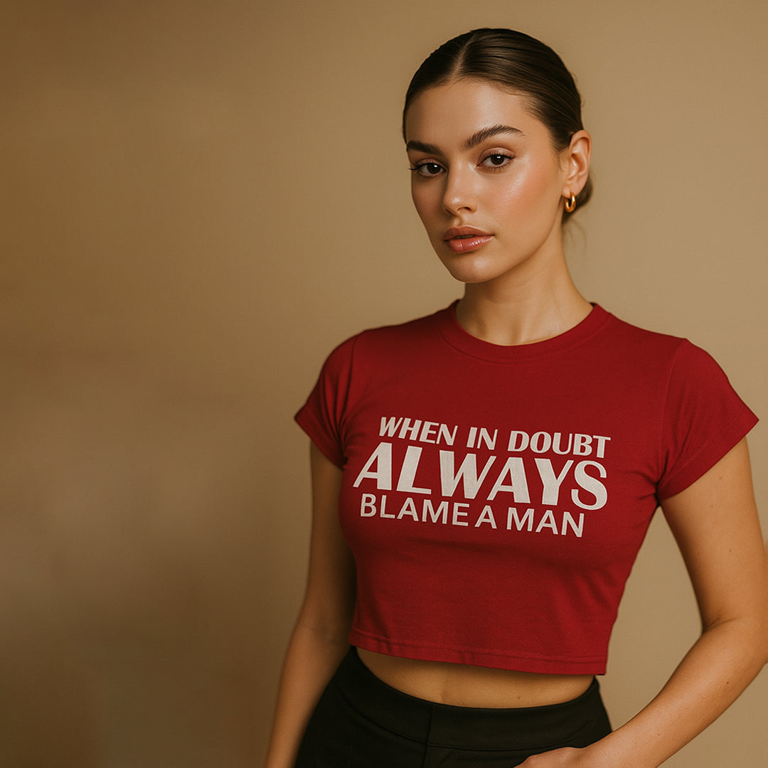 When in Doubt Crop Tee - Costa Moon