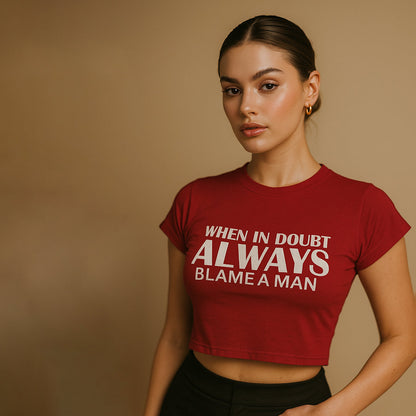 When in Doubt Crop Tee - Costa Moon