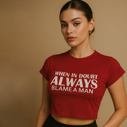 When in Doubt Crop Tee - Costa Moon