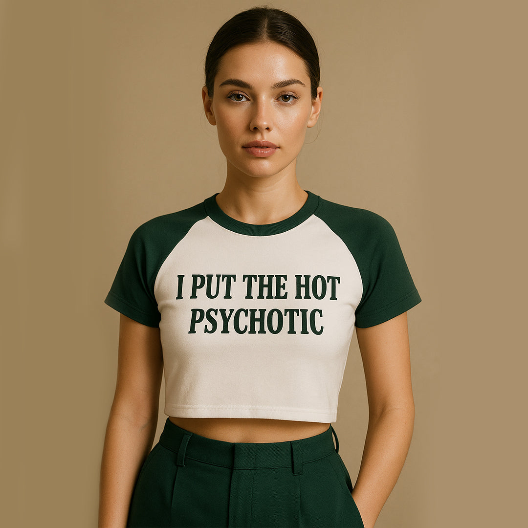 Psychotic Crop Tee - Costa Moon