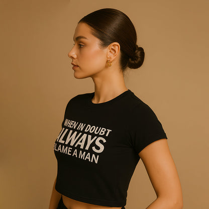 When in Doubt Crop Tee - Costa Moon