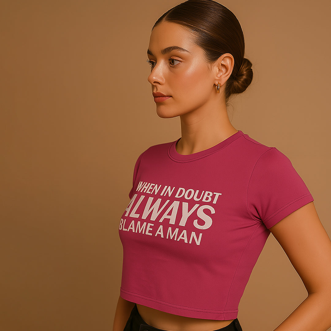 When in Doubt Crop Tee - Costa Moon