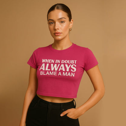 When in Doubt Crop Tee - Costa Moon