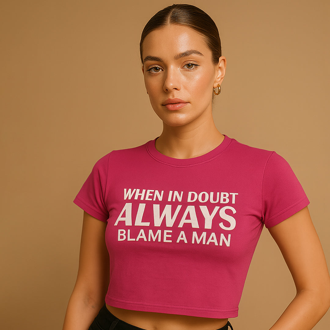 When in Doubt Crop Tee - Costa Moon