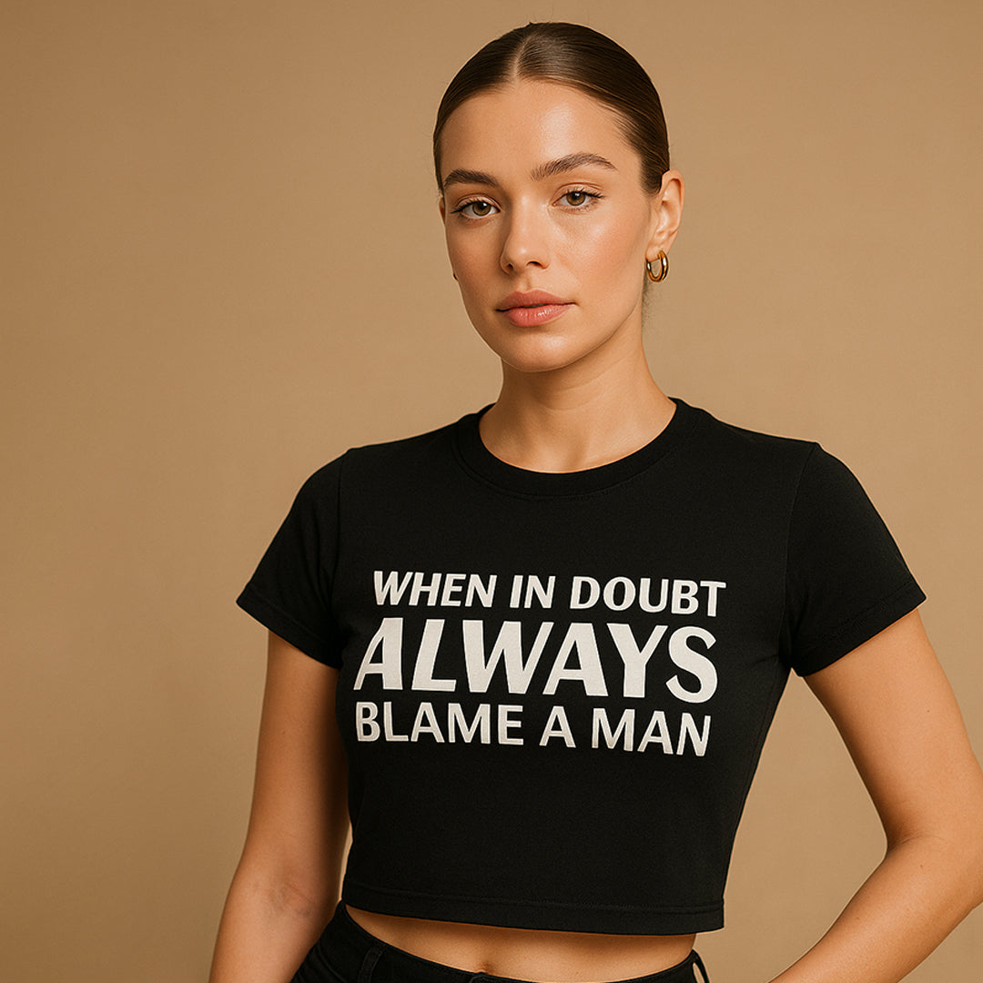 When in Doubt Crop Tee - Costa Moon