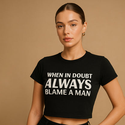 When in Doubt Crop Tee - Costa Moon