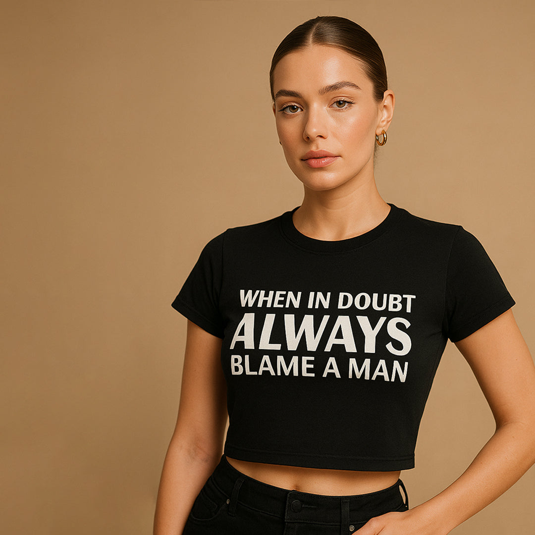 When in Doubt Crop Tee - Costa Moon