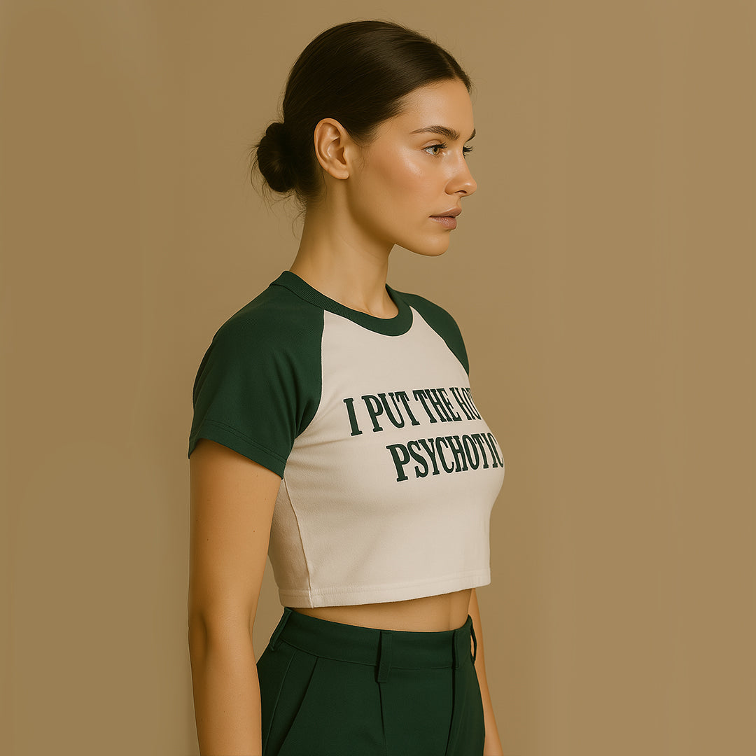 Psychotic Crop Tee - Costa Moon
