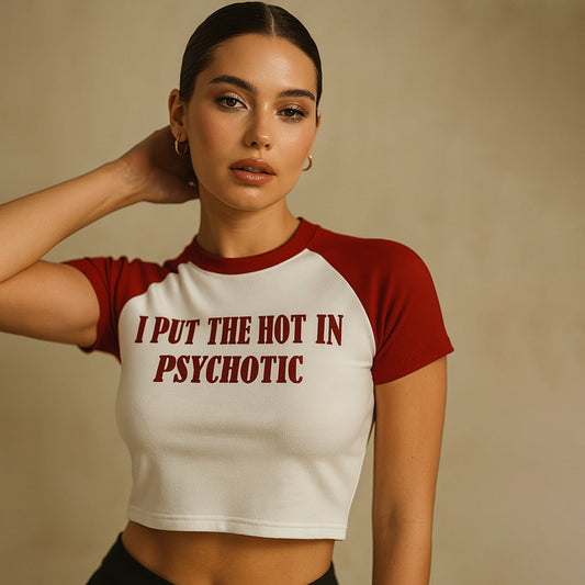 Psychotic Crop Tee - Costa Moon