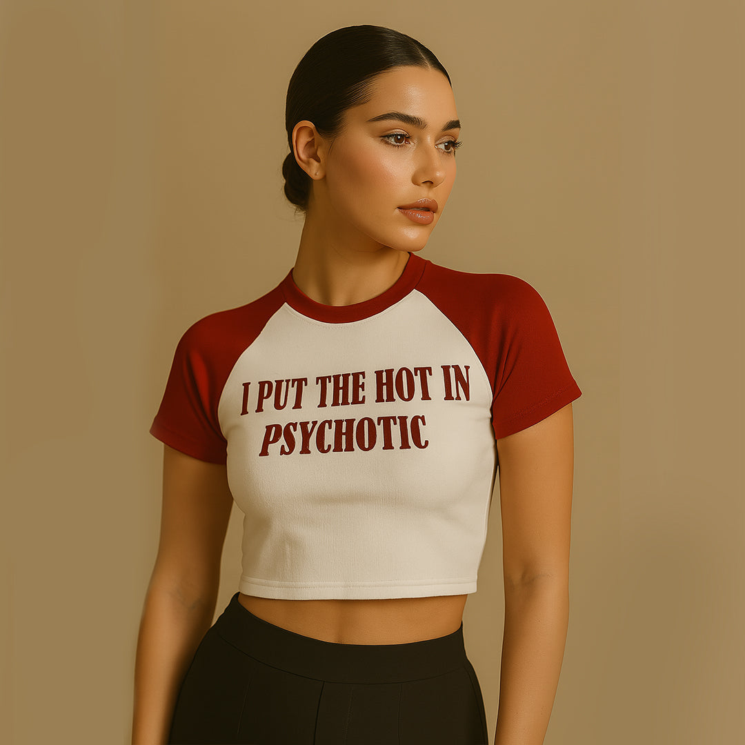 Psychotic Crop Tee - Costa Moon