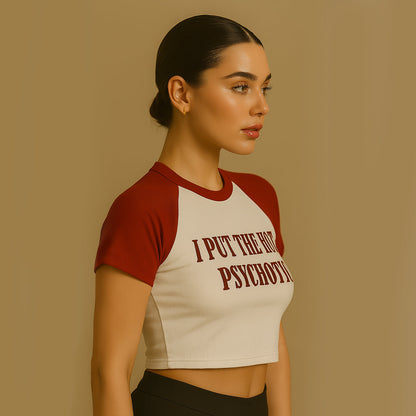 Psychotic Crop Tee - Costa Moon