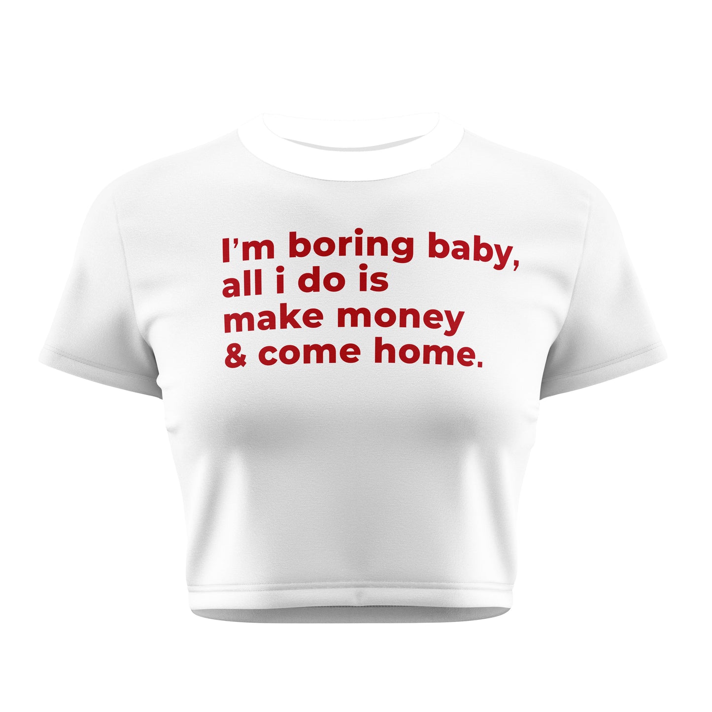 Boring Baby Crop Tee - Costa Moon