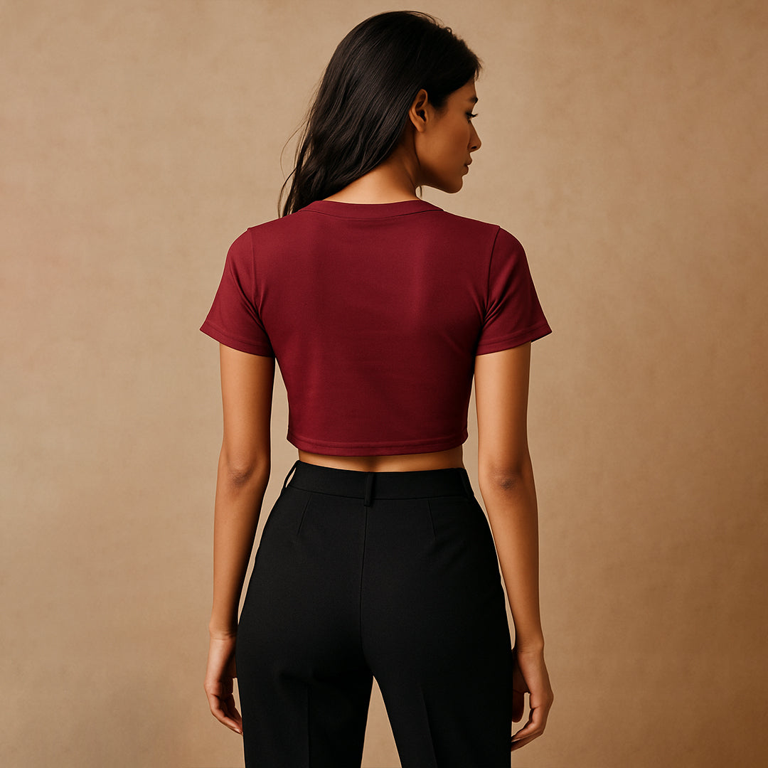 Unemployed and Beautiful Crop Tee - Costa Moon