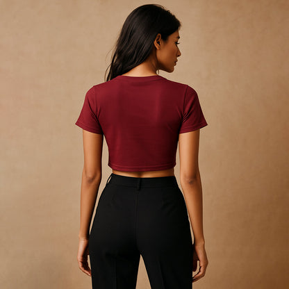 Unemployed and Beautiful Crop Tee - Costa Moon