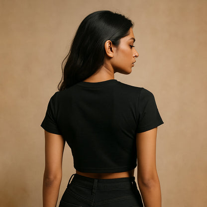 Unemployed and Beautiful Crop Tee - Costa Moon