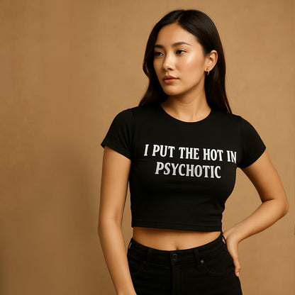 Psychotic Crop Tee - Costa Moon