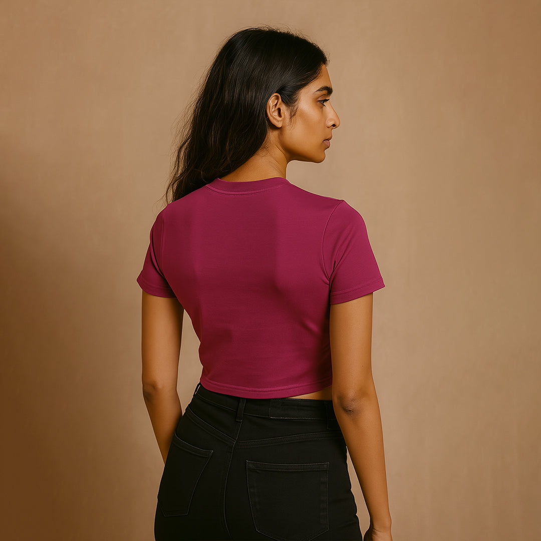 Unemployed and Beautiful Crop Tee - Costa Moon