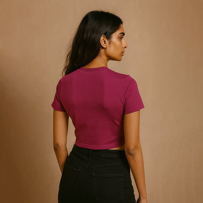 Unemployed and Beautiful Crop Tee - Costa Moon