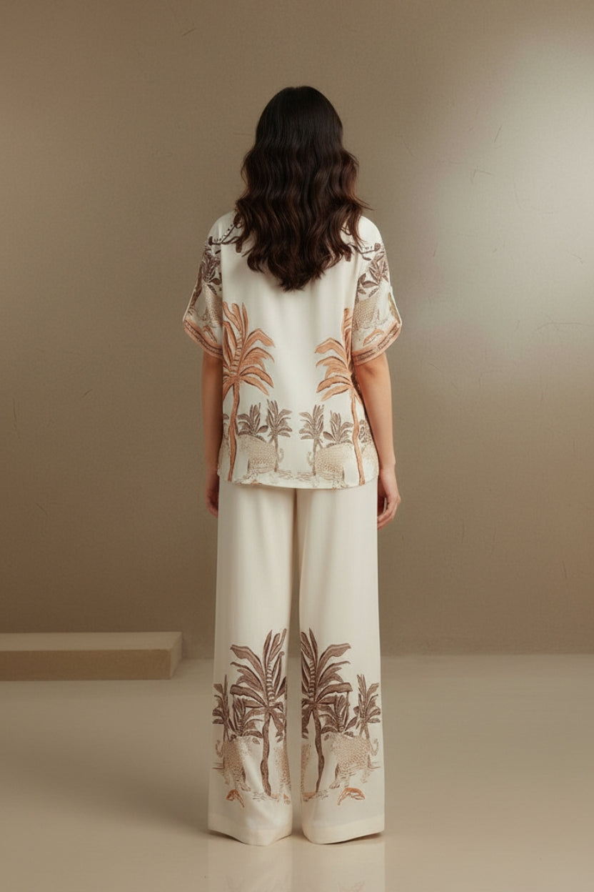 Tropical Palm Printed Cord Set