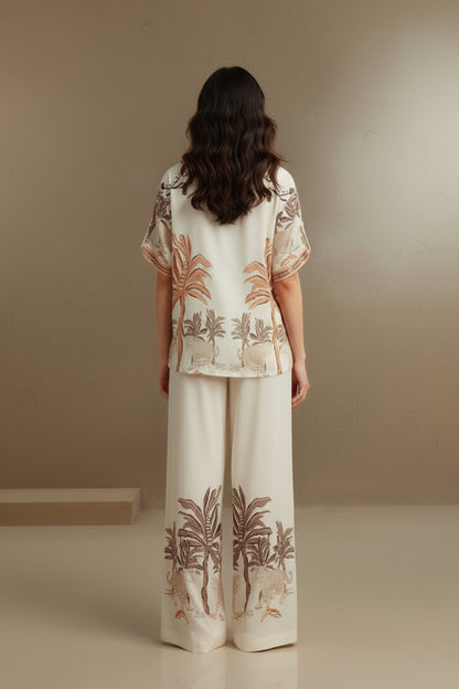 Tropical Palm Printed Cord Set