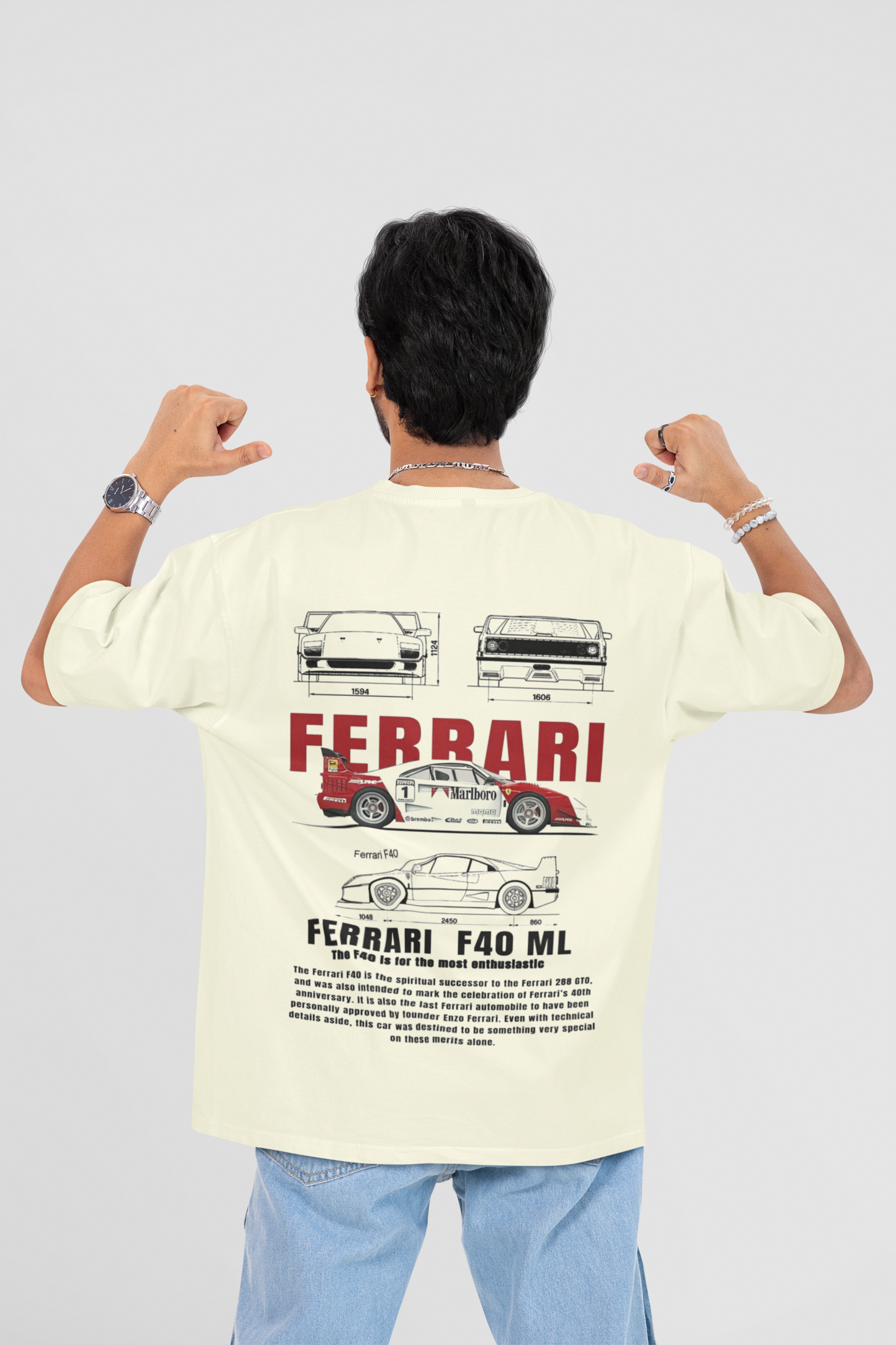 FERRARI CAR LOVER OVERSIZED T-SHIRT - Costa Moon