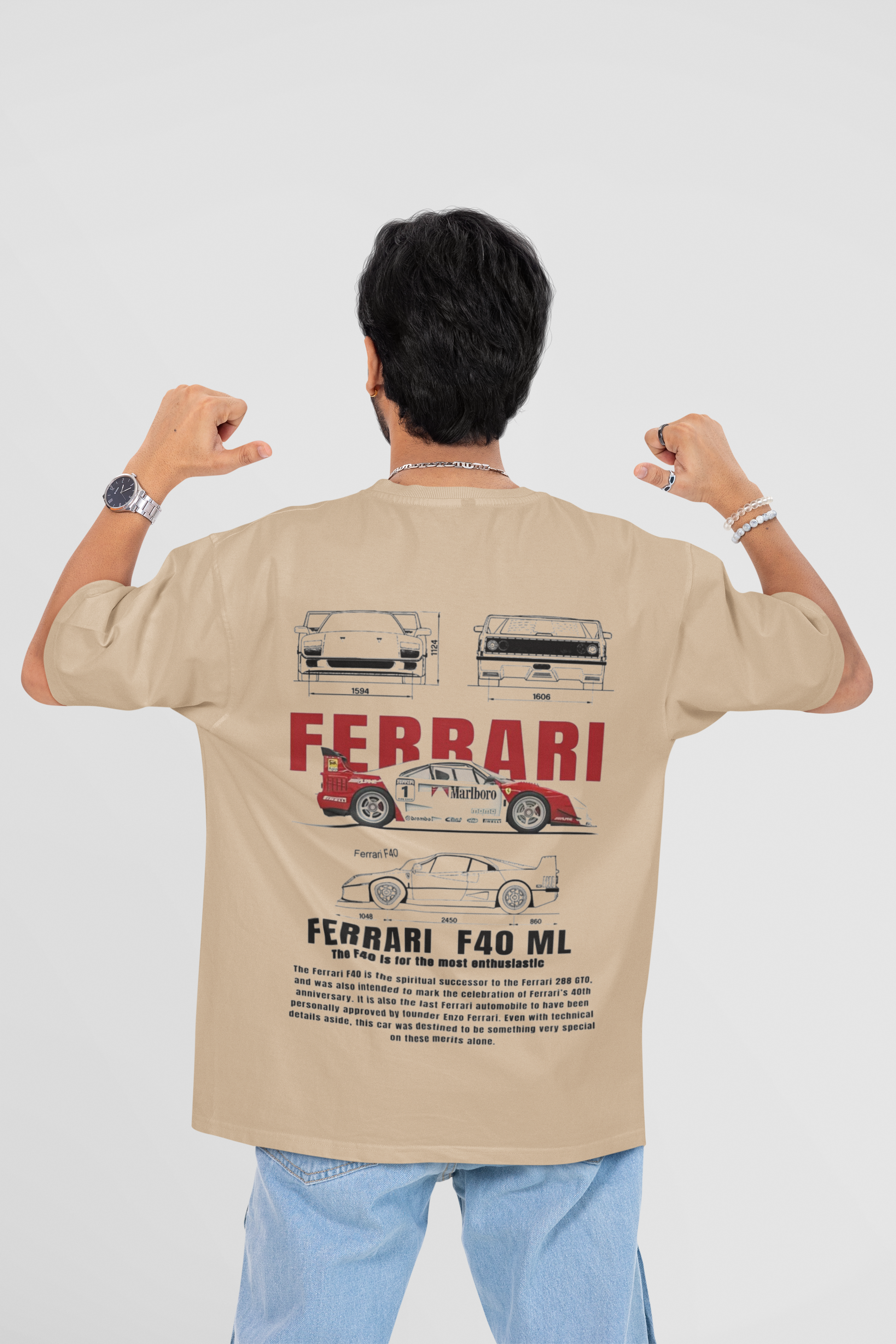 FERRARI CAR LOVER OVERSIZED T-SHIRT - Costa Moon