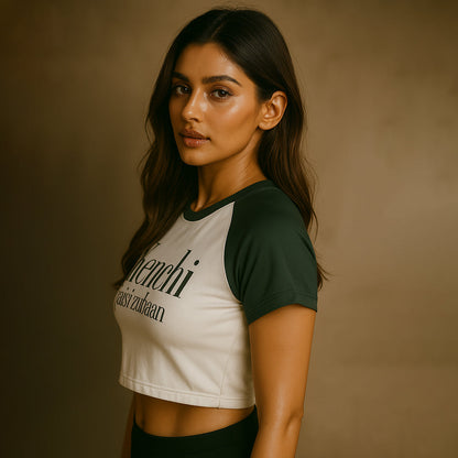 KENCHI JAISI ZUBAAN Crop Tee - Costa Moon