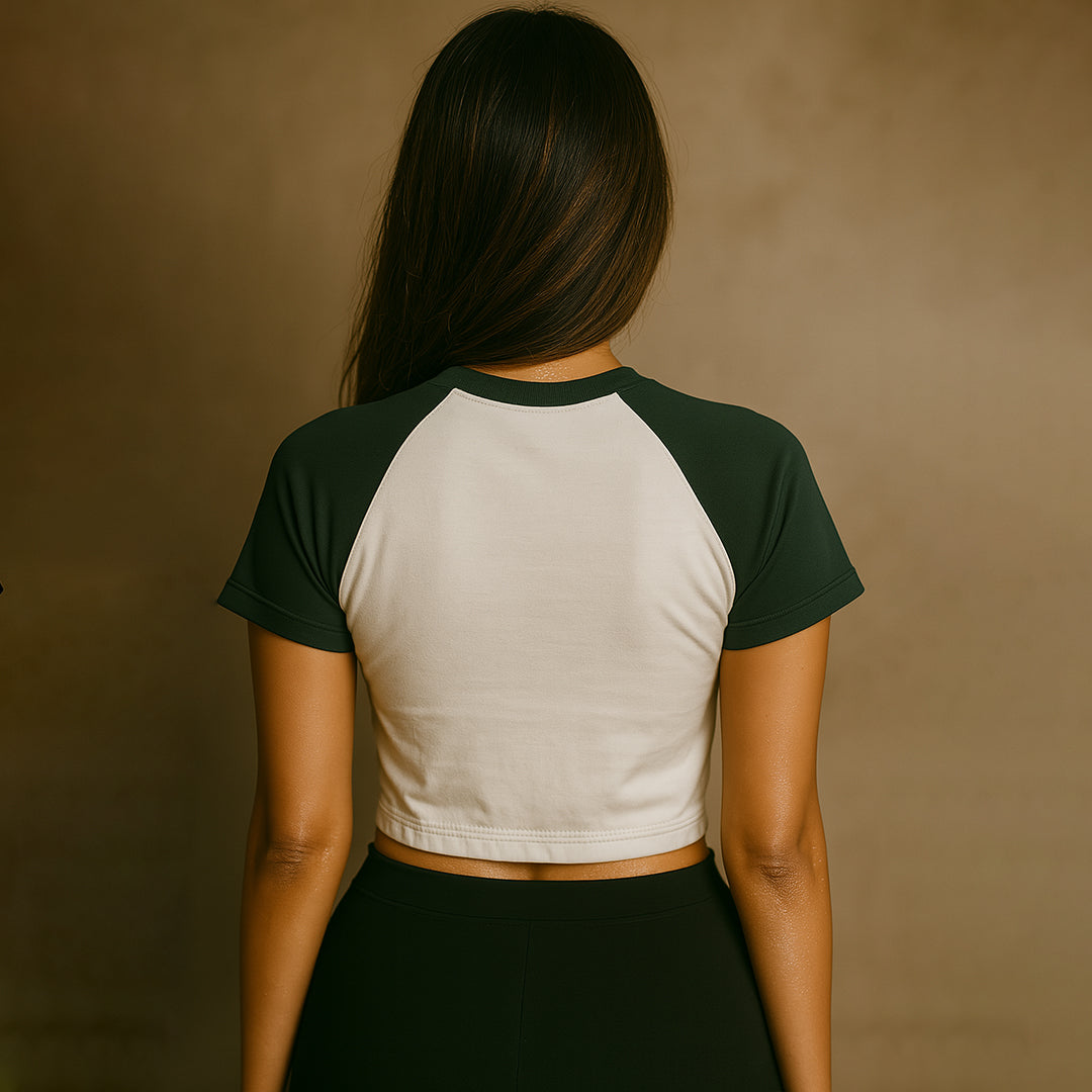 KENCHI JAISI ZUBAAN Crop Tee - Costa Moon