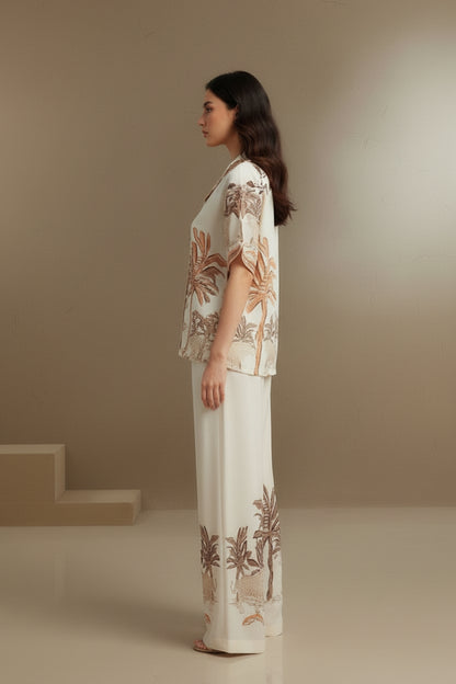 Tropical Palm Printed Cord Set