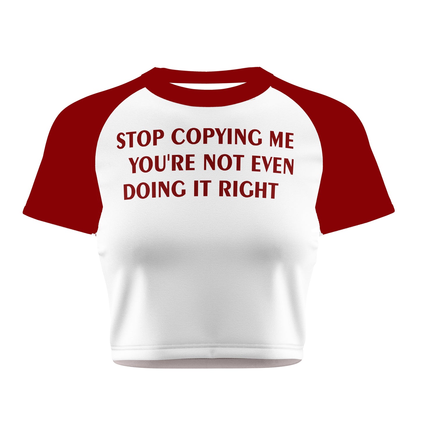 Stop Copying Me Crop Tee - Costa Moon
